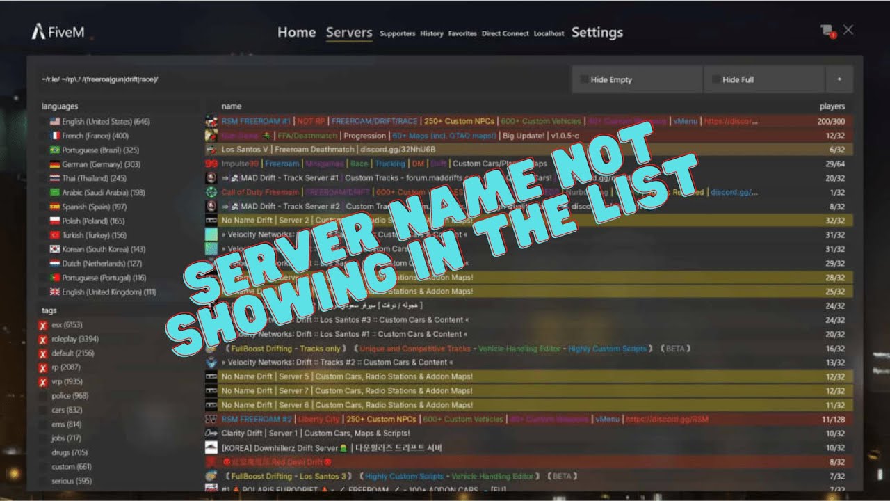 Fivem Server Not Showing On Server List