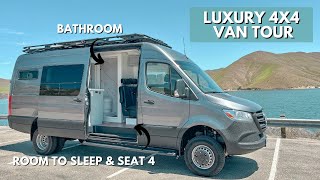 Luxury Adventure Van with Bathroom, off grid AC unit & much more! VAN TOUR 4x4 Sprinter by Sara & Alex James  40,680 views 1 year ago 17 minutes