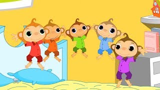 cinque piccole scimmie | Five Little Monkeys | Baby Toons Network Italiano | filastrocche bambini
