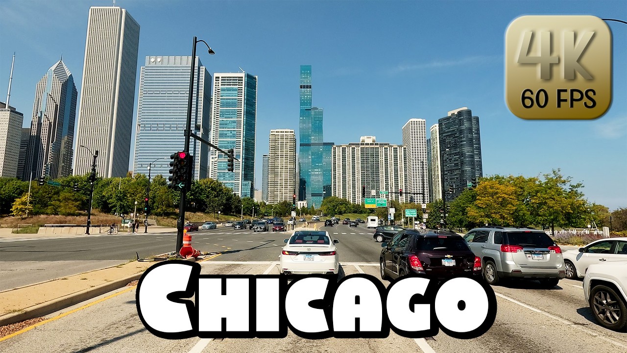 Driving Around Downtown Chicago, Illinois in 4k Video