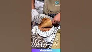 How is This SO SATISFYING?!😂Watching Them Make Waffle Cones is My New Favorite Thing! #icecreamcone