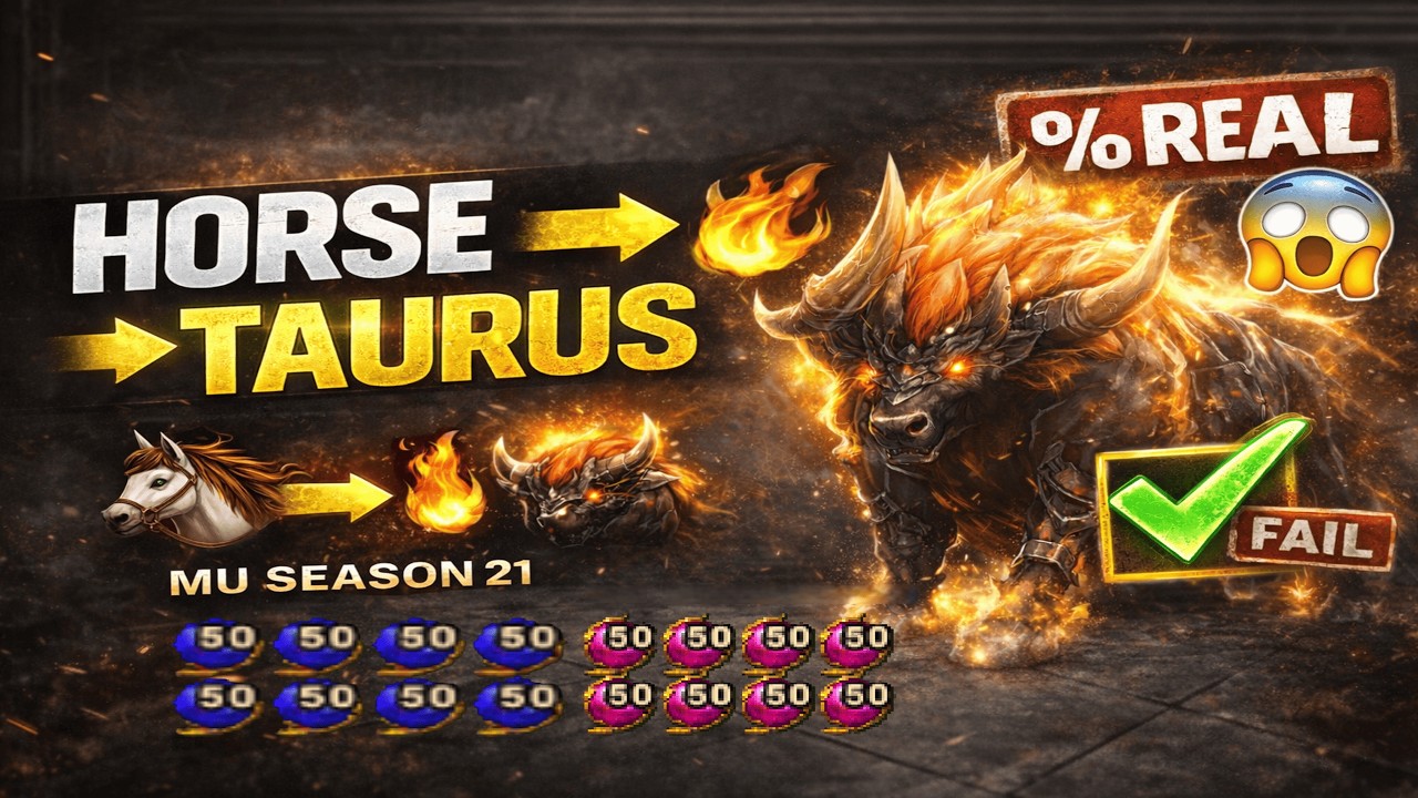 ¿Vale la Pena? 🤯 Horse → Taurus con % REAL | MU Online Season 21