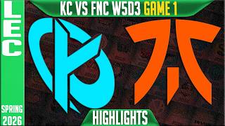 KC vs FNC Highlights Game 3 | LEC Spring 2026 W5D3 | Karmine Corp vs Fnatic G3