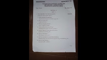 Bcom First Sem Principles Of Marketing Question Paper 2022.