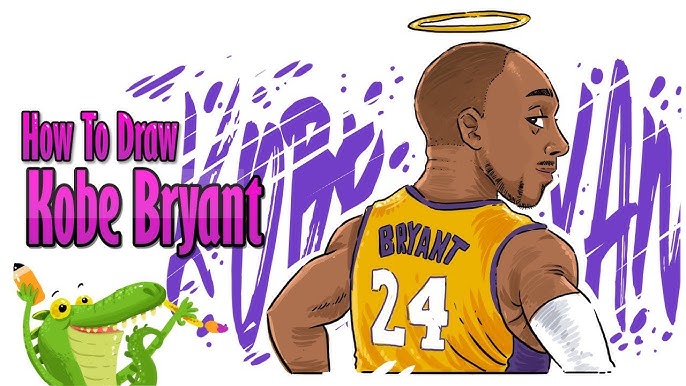 How to Draw a Cartoon - Kobe Bryant Logo (Tutorial Step by Step) 