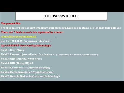 68   Explanation of passwd file