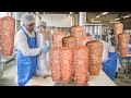 Inside the factory of doner kebab  doner kebab making factory