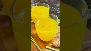 Fresh turmeric ginger and lemongrass herbal tea recipe | immunity shot | asmr vegan  herbal tea
