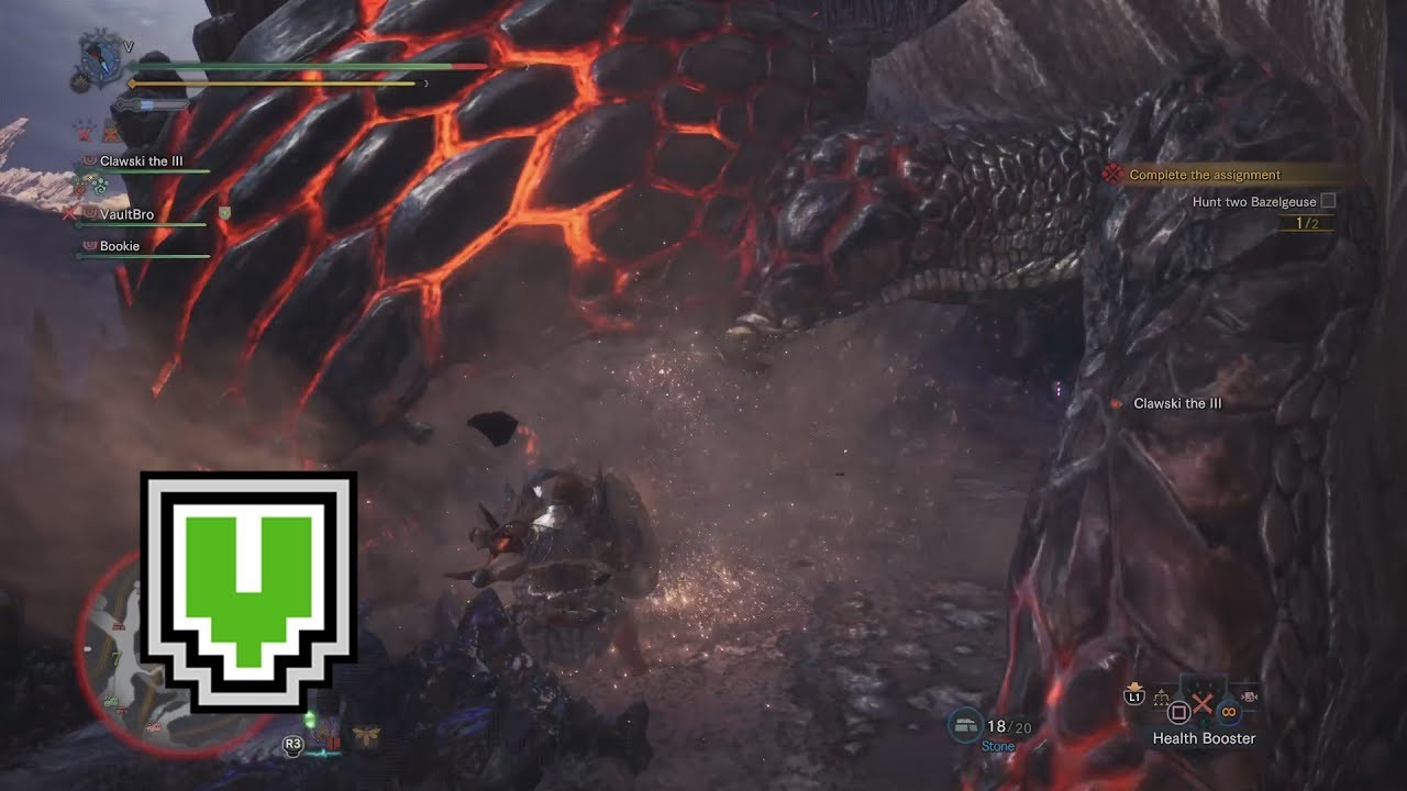 BEYOND THE BLASTING SCALES ★9 (AQ) / Tempered Bazelgeuse x 2 / Lance (MONSTER HUNTER WORLD)