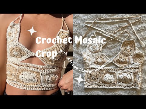トップス CROCHET COLOR SCHEME MOTIF BUSTIER CROCHET COLOR SCHEME MOTIF BUSTIER