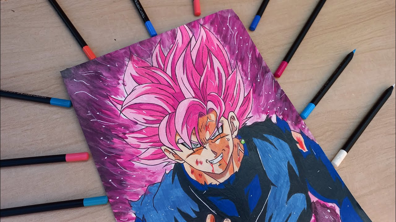 COMO DESENHAR GOKU BLACK ROSA - HOW TO DRAW GOKU BLACK ROSE 