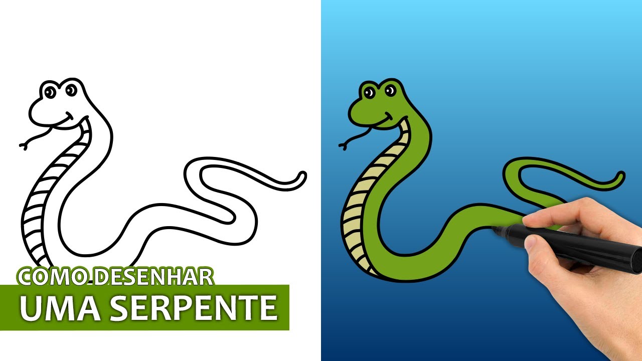 Como desenhar uma cobra caricatural