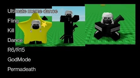 Roblox Scripts/FE Meme dance convert by Me (Fling, Godmode, Kill, R6, R15, No hats)/Scripts