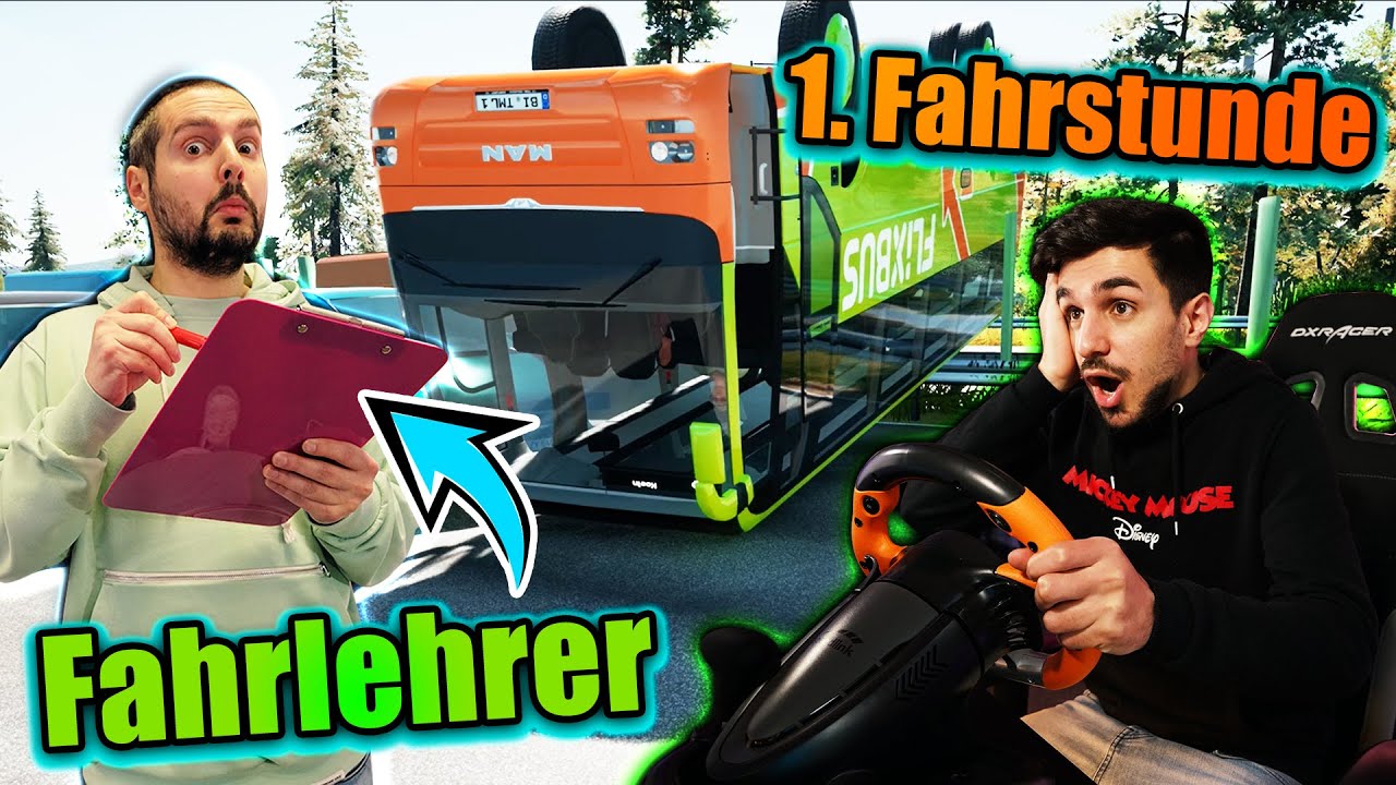 CLAUDIOS SCHLIMME 1. FAHRPRÜFUNG IM FERNBUS SIMULATOR! Kaan als Fahrlehrer...