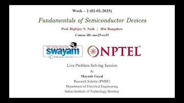 Fundamentals of Semiconductor Devices Week 2 Live Problem Solving Session (02/02/2025)