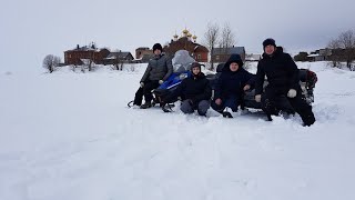 На снегоходах в Муромский монастырь [часть 2]. Осматриваем территорию. На Тайге заклинил двигатель.