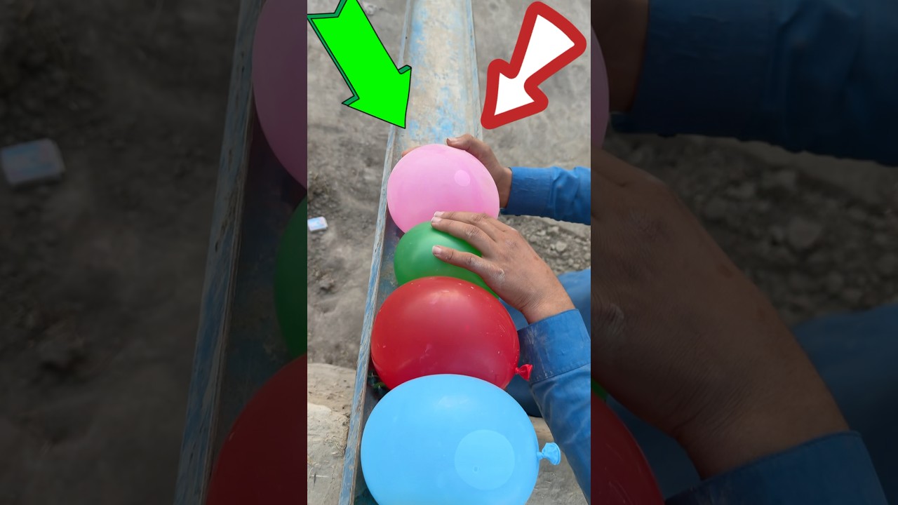 Balloons for kids experiment from higher popping 