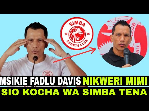 Live KUMEKUCHA HUKO FADLU DAVIS ATANGAZA KUONDOKA SIMBA MIMI SIO KOCHA WA SIMBA NIMEVUNJA MKATABA
