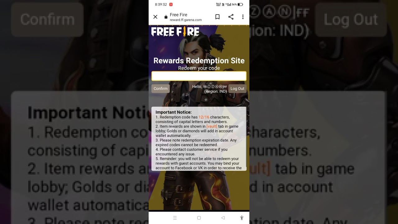 free fire redeem code hayato event | free fire event |