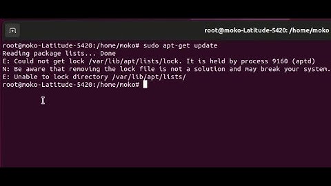 How to solve apt-get update error: Could not get lock var-lib..lock.  It is held by process (aptd)