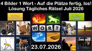 4 Bilder 1 Wort – Tägliches Rätsel Lösung 23.07.2026 - Auf diePlätze, fertig, los! Juli 2026 screenshot 1