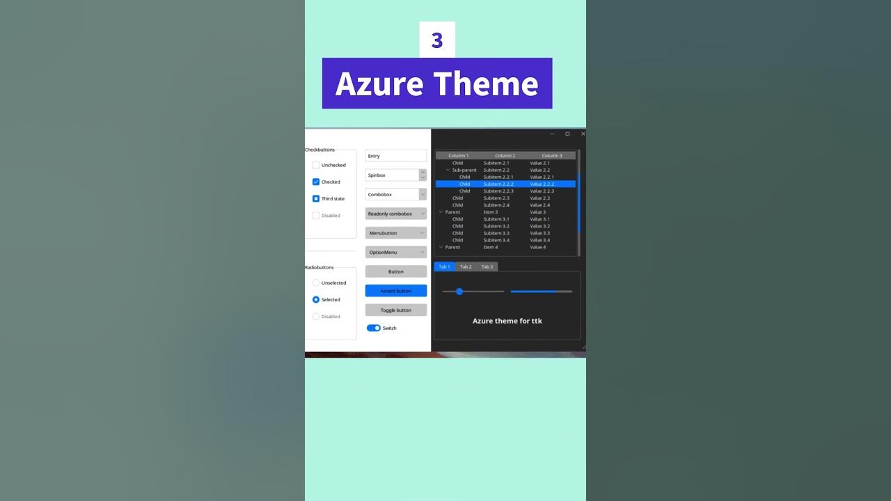 Themes and Libraries to Create Modern GUI in Python and Tkinter #shorts ...