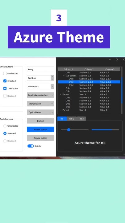 Themes and Libraries to Create Modern GUI in Python and Tkinter #shorts ...