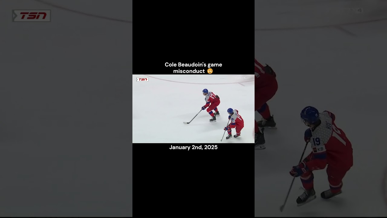 Cole Beaudoin gets kicked out of the game vs Czechia | 