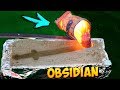 Experiment obsidian sword from lava