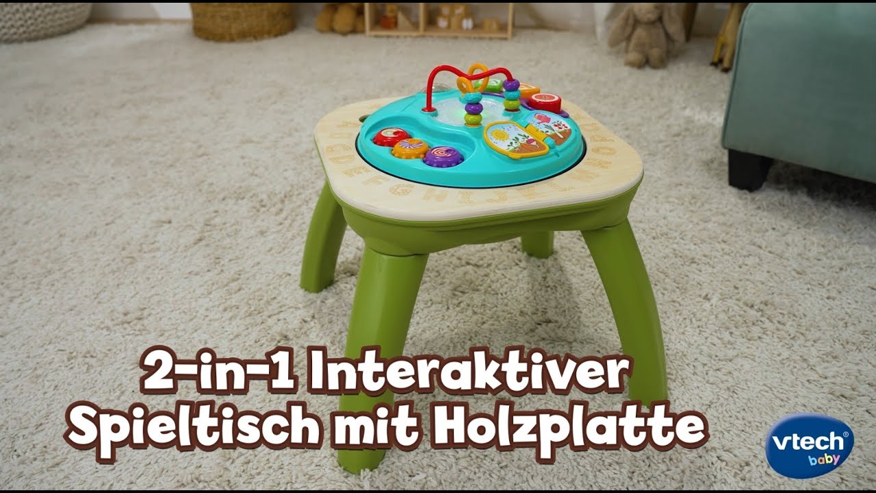 2-in-1 Interaktiver Spieltisch mit Holzplatte - Democlip von VTech - YouTube