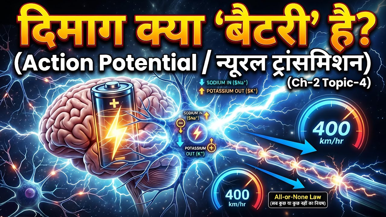 क्या आपका दिमाग सच में एक 'बैटरी' (Battery) है? ⚡ (Action Potential Explained) | Neural Transmission