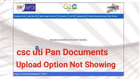 csc pan card Document Upload Option Not Showing | csc uti pan Docoument Upload Problem 1 मिनट में