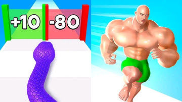 Snake Run Race VS Muscle Rush Max All Levels Gameplay Android,iOS NEW UPDATE