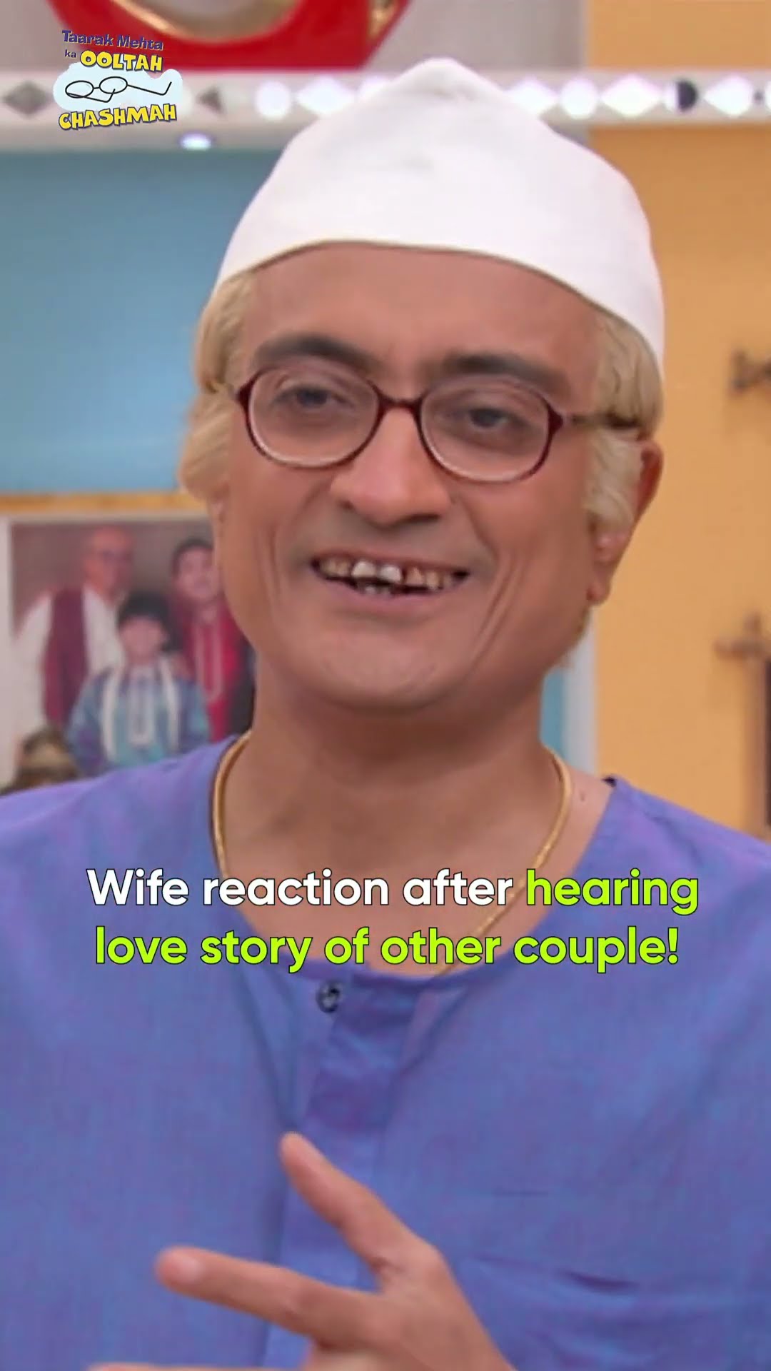 Wife reaction after hearing love story of other couple!#tmkoc #comedy #funny #valentinesday #shorts