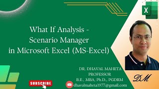 50. What If Analysis - Scenario Manager in Microsoft Excel (MS-Excel) || Dr. Dhaval Maheta