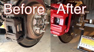 Acura MDX rear brake job, pads, rotors, paint, and more !!