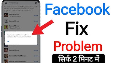You have to wait 48 hours to block someone after unblocking them Facebook block problem