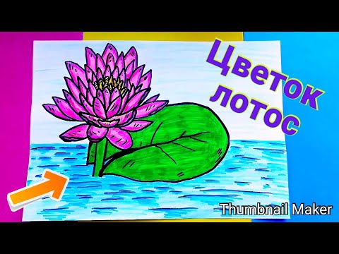 Как нарисовать ЦВЕТОК ЛОТОСА/ПОЭТАПНО / How to draw a LOTUS flower, step by step