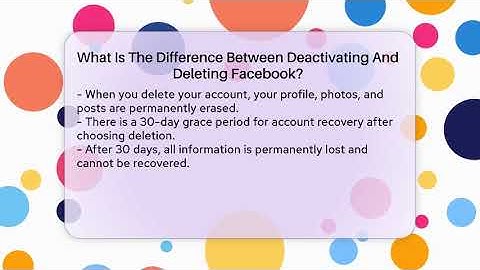 What Is The Difference Between Deactivating And Deleting Facebook? - Everyday-Networking