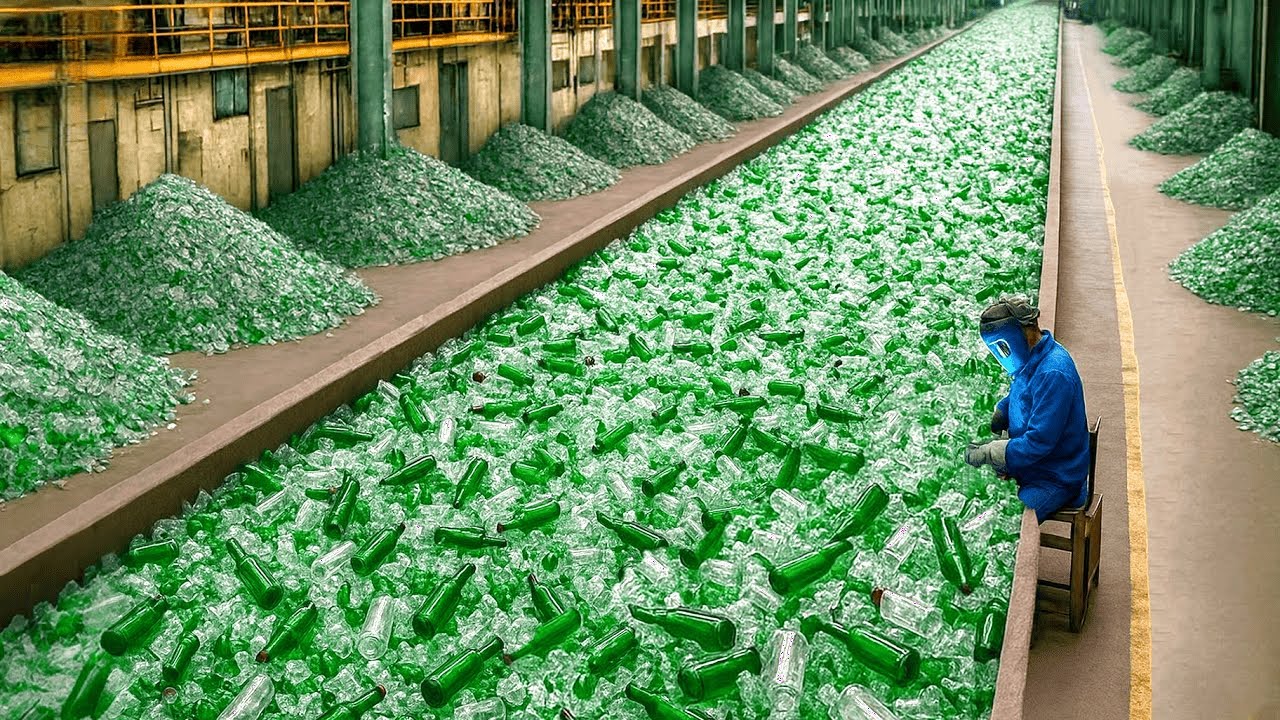 Como é Feito? 130 MILHÕES de TONELADAS de VIDRO QUEBRADO viram NOVO VIDRO