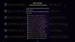 How to find your sun sign in 10 second (Learn Astrology episode: 1) #zodiac #sunsign #astrology