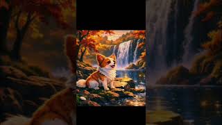Golden Waterfall Dog Ambience 🍂🐶 Relaxing Autumn Nature for Sleep, Study &amp; Deep Focus