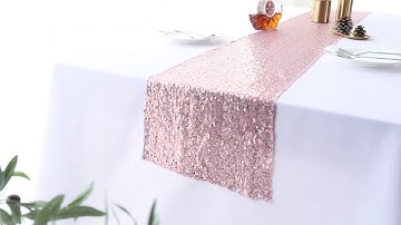 White Rose Gold Sliver Round Sequin Tablecloth- For Wedding/Part