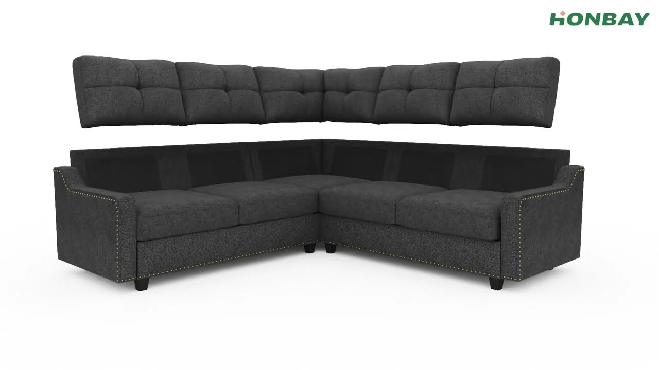 For your better installation!HONBAY 5-Seat L-Shaped Sectional Corner Sofa.