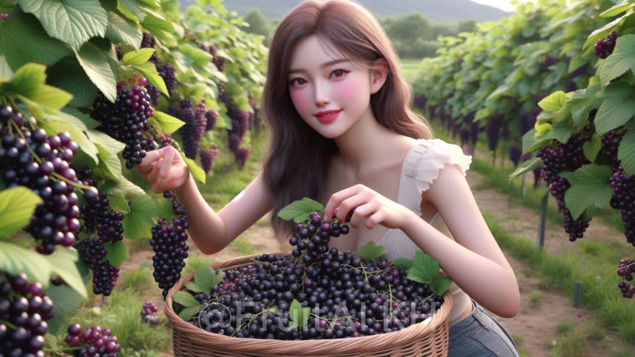 Wow Amazing Cute Girl Harvest Fruits 🫐🍇💯 Fruits 