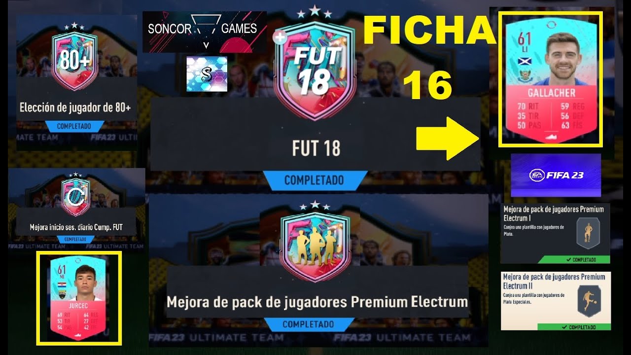 FIFA 23 FUT 18 FICHA NUMERO 16 ( GALLACHER ) - MEJOA DE PACK DE JUGADORES PREMIUM ELECTRUM - 2 SBC +