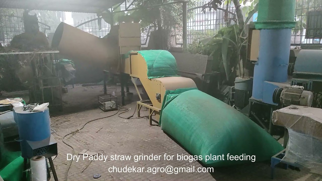 Bio-gas plant- paddy straw grinder