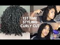 STYLING MY CURLY CUT FOR THE FIRST TIME | Kinky Curly Curling Custard