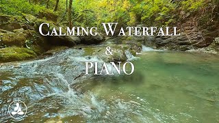 ★︎Calming Emotional Piano★︎ Music With Nature Sounds Waterfall Birds Lake Rain.