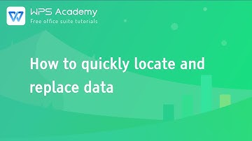 [WPS Academy] 1.3.1 Excel: How to quickly locate and replace data